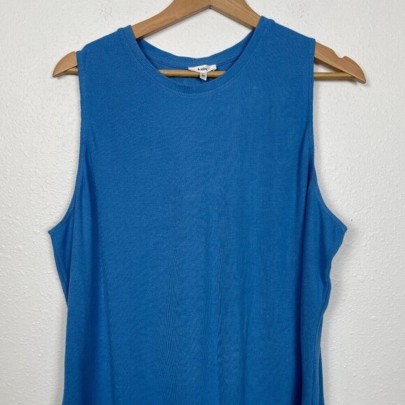 NWT Ashley Graham Knix Micro Modal Ribbed Tank Bodysuit in Blue daylight Sz: 3XL - Picture 3 of 10